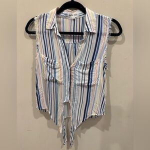 Bella Dahl Multicolor Striped Tie-Front Blouse XS